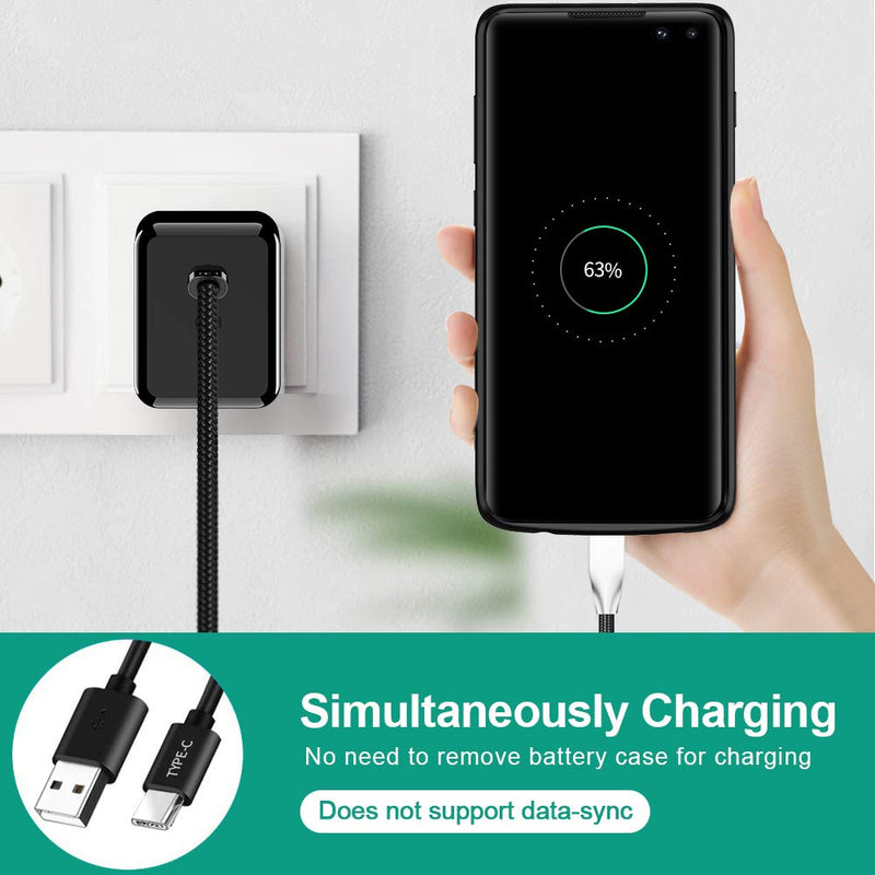 [Australia - AusPower] - NEWDERY Upgraded Galaxy S10 Plus Battery Case Qi Wireless Charging Compatible, 10000mAh Rechargeable Extended Charger Case Compatible Samsung Galaxy S10+ Plus (Black) 