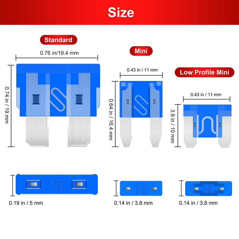 [Australia - AusPower] - Fuse Assortment Kit,306pcs Car Boat Truck SUV Auto Automotive Assorted Replacement Blade Fuses Standard & Mini & Low Profile Mini-2A 5A 7.5A 10A 15A 20A 25A 30A 35A with Fuse Puller Circuit Tester 