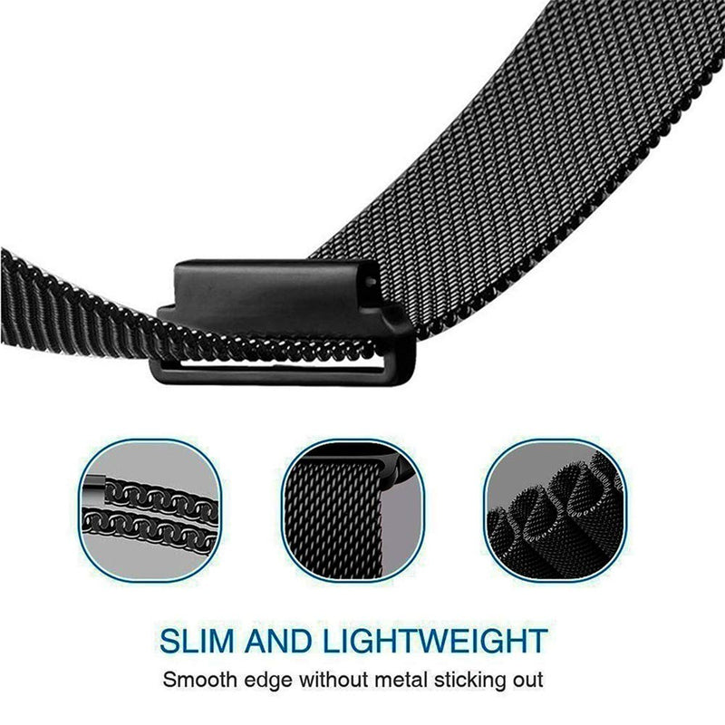 [Australia - AusPower] - Compatible for Samsung Galaxy Active 2 Watch Band 40mm with [2 Pack] Case, Mesh Loop Replacement Bracelet Strap + Soft TPU Bumper Screen Protector Cover for Samsung Active 2 Black 