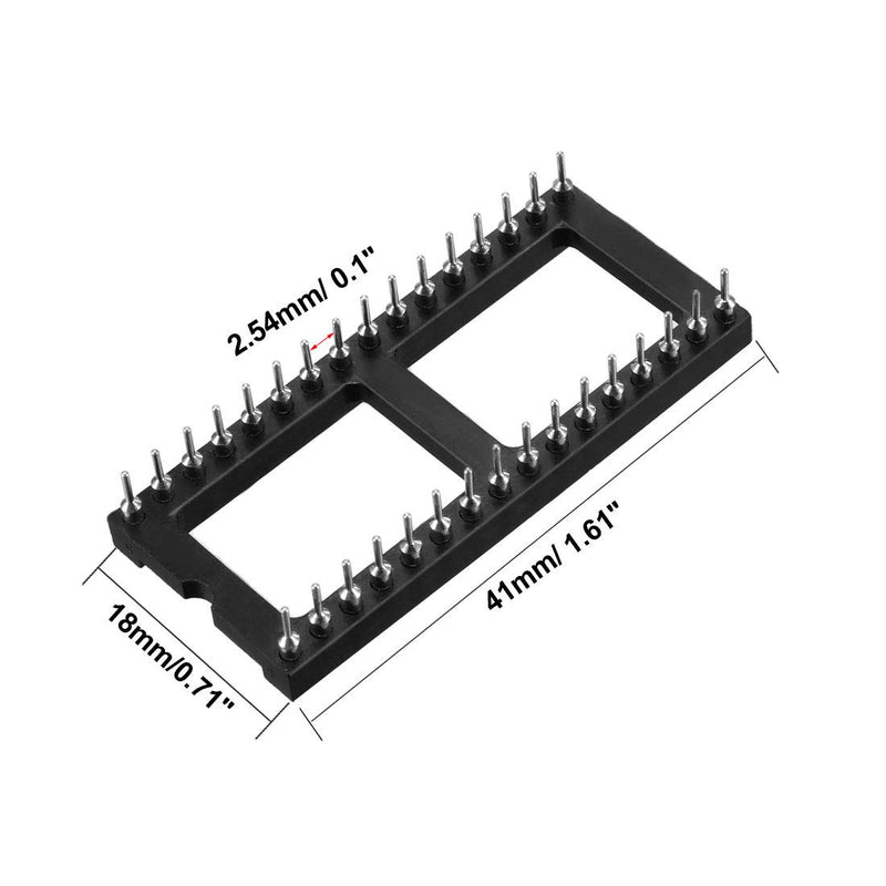 [Australia - AusPower] - uxcell 12pcs DIP IC Chip Socket Adaptor Solder Type 2.54mm Pitch Dual Row 32 Round Pin 15.2mm Row Pitch 