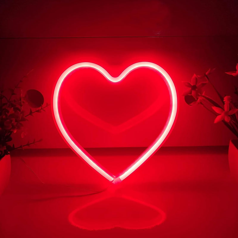 [Australia - AusPower] - Red Heart Neon Sign, LED Light 3-AA Battery Operated or USB Powered Decorations Lamp, for Girl's Room Dorm Wedding Anniversary Valentineâ€™s Day Motherâ€™s Day Birthday Party Home DÃ©cor 
