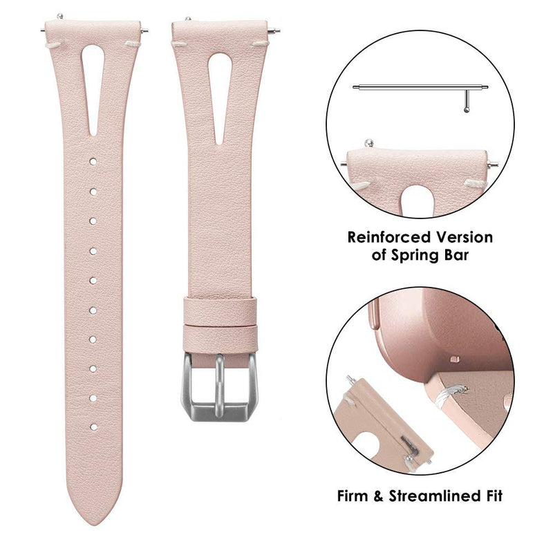 [Australia - AusPower] - Compatible for Stiive Smartwatch LCW01 Band, Lamshaw Slim Vintage Leather Women, Man, Wristband Accessories Compatible with Letsfit EW1/ Stiive LCW01/Lovtutu Smartwatch/Hamile Smartwatch (Pink) Pink 