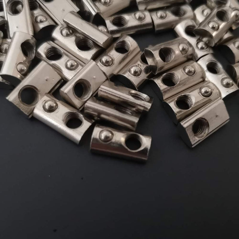 [Australia - AusPower] - 100-Pack 2020 2040 2060 Roll in Spring Loaded T Nut M5 for 20x20 20 Series Aluminum Extrusions 6mm Slot Aluminum Profile Accessories (m5) 