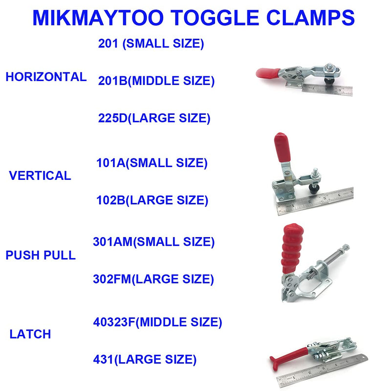 [Australia - AusPower] - MIKMAYTOO Push Pull Action Toggle Clamps 6 PACK 301AM Latch Anti-slip Hand Tool 110Lbs Holding Capacity Quick Release Woodworking Clamp  (301AM) 
