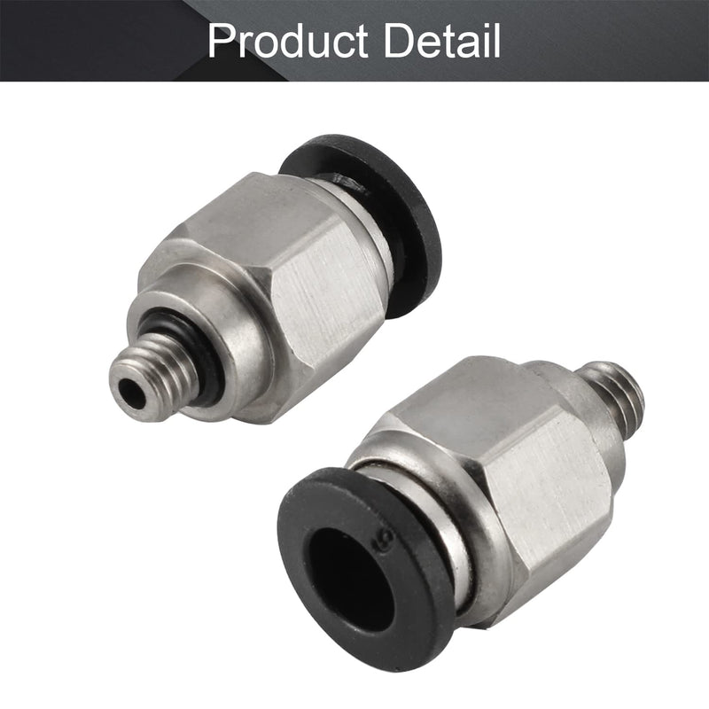 [Australia - AusPower] - Othmro Straight Pneumatic Push to Quick Connect Fittings PC6-M5 Black, Silver 6mm,5mm Plastic, Copper 9PCS 