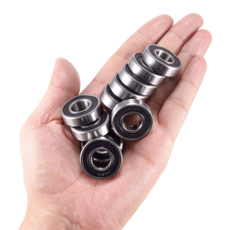 [Australia - AusPower] - Bearings 1/2 inch Bore R8-2RS Double Rubber Sealed Roller Ball Bearing 1/2 x1-1/8 x5/16 Inch ABEC3 Precision Small Ball Bearing for Electric Motor, Wheels, Home Appliances, Garden Machinery (10 Pack) 