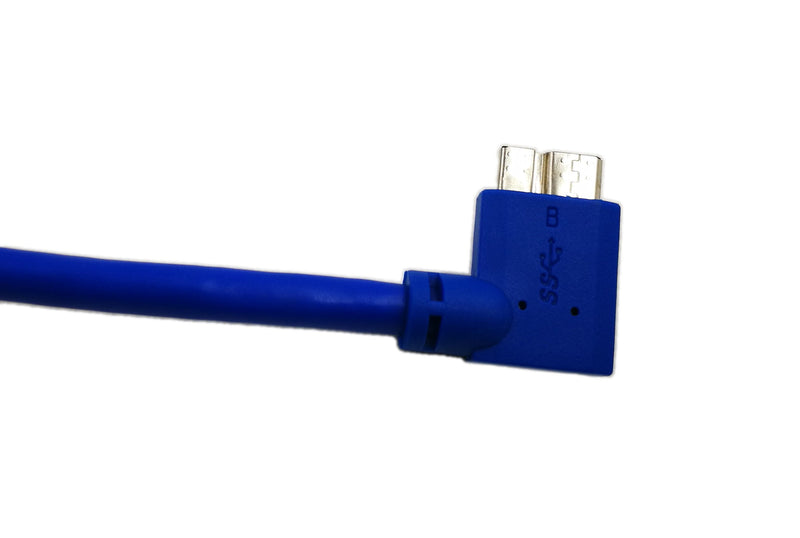 [Australia - AusPower] - zdyCGTime 12" Panel Mount USB3.0 A Female to Right Angled Micro B USB Male Extension Cable with Screws(Blue) 