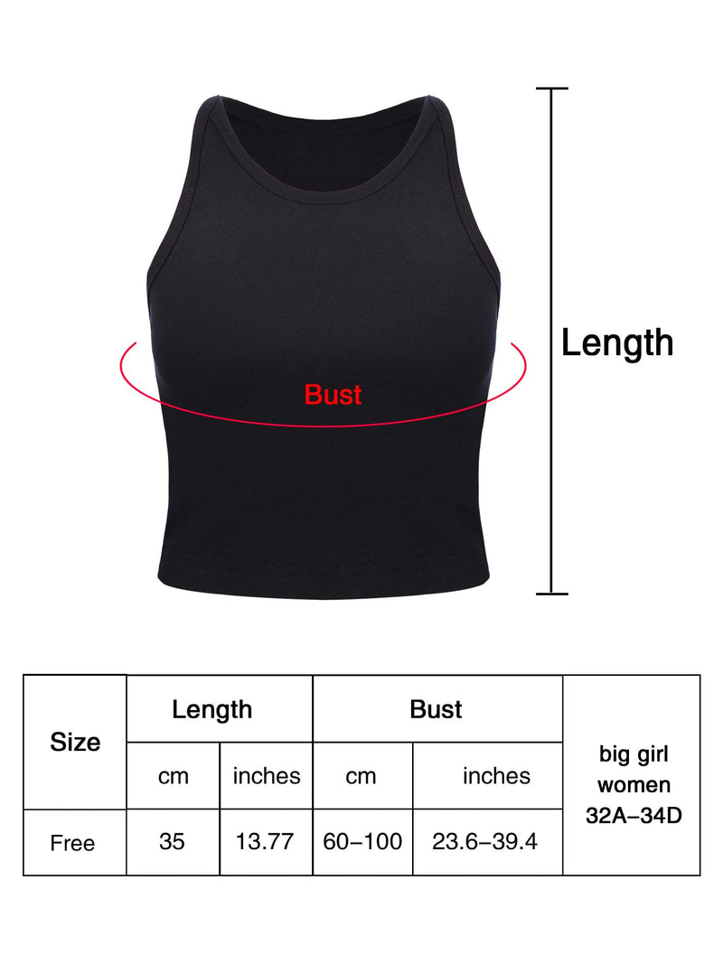 [Australia - AusPower] - 3 Pieces Women's Cotton Basic Sleeveless Racerback Crop Tank Top Sports Crop Top for Lady Girls Daily Wearing Black Small 