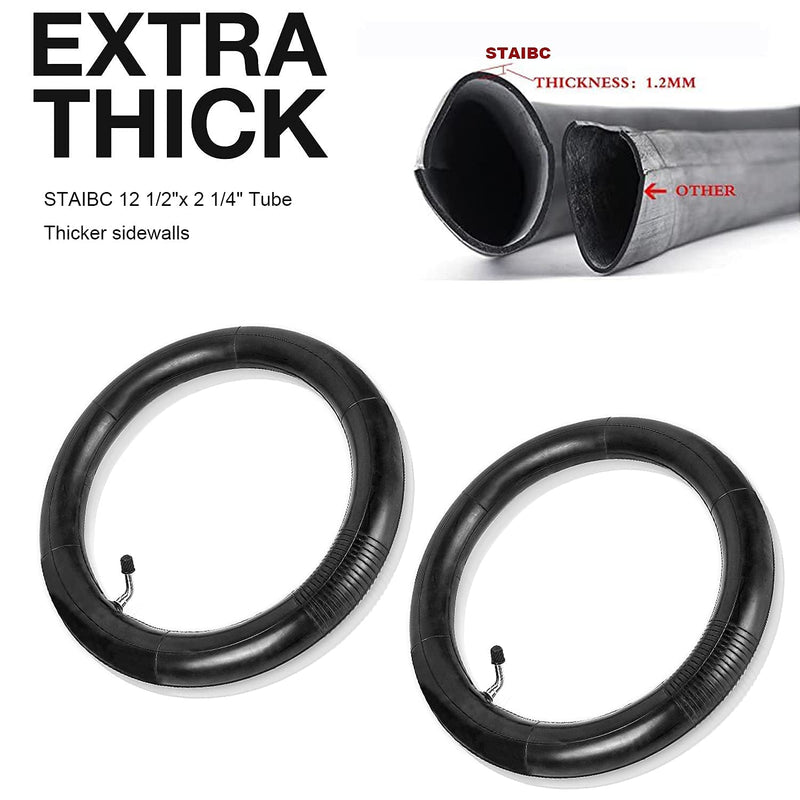 [Australia - AusPower] - 2-Pack 12.5 x 2.25 Scooter Tire Tubes 12 ½ x 2 ¼" CR202L-A60 Angled Valve Stem Heavy Duty 12" Bike Tubes Compatible with Most 12.5 X 1.75/2.25" 12 1/2 x2 1/4 Kid Bike Tubes/Scooter Inner Tubes 