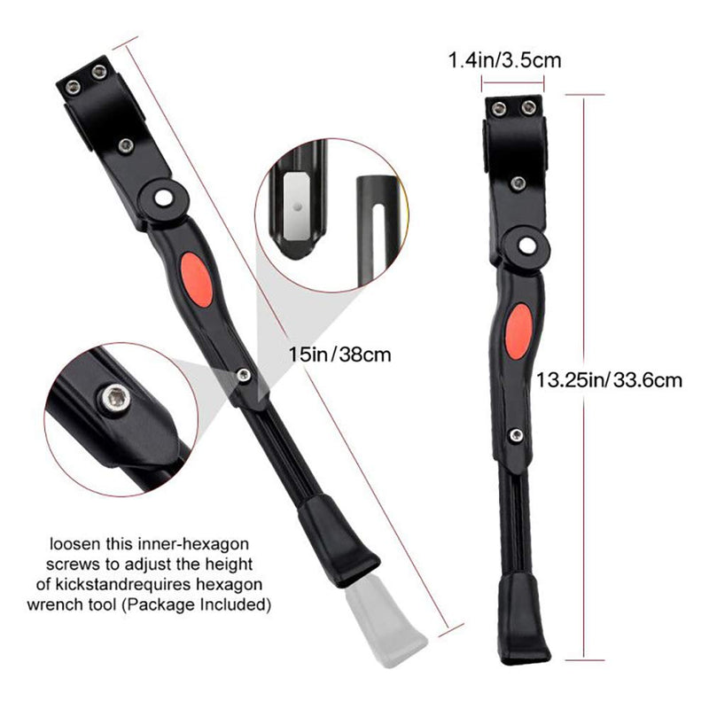 [Australia - AusPower] - UHACKER Adjustable Bike Kickstand Aluminum Rear Side Bicycle Stand for Bike 22"-27" 