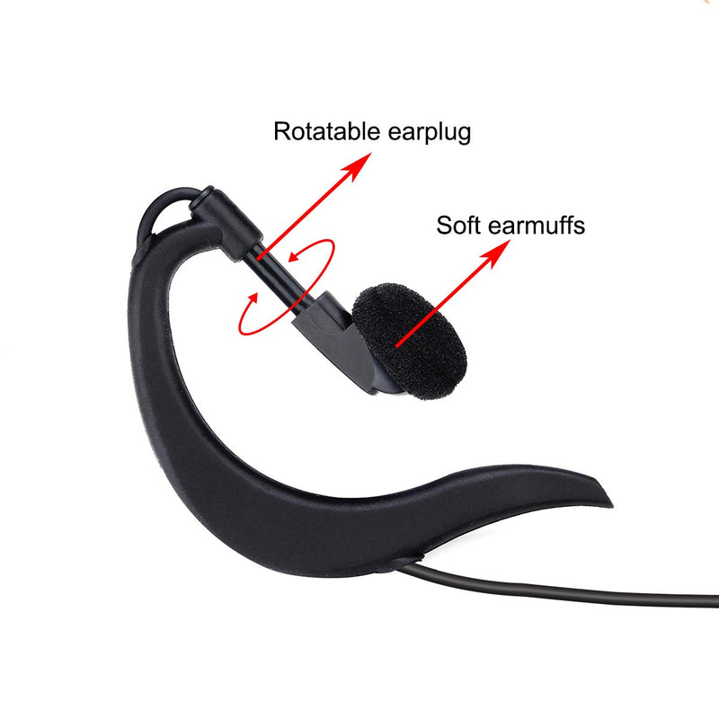 [Australia - AusPower] - Retevis RT18 Walkie Talkie Earpiece Two Way Radio Headset with Microphone Police Security Earpiece for Retevis RT18 RT22 RT21 H-777 Baofeng 888S UV-5R Arcshell AR-6 Radios (5 Pack) 