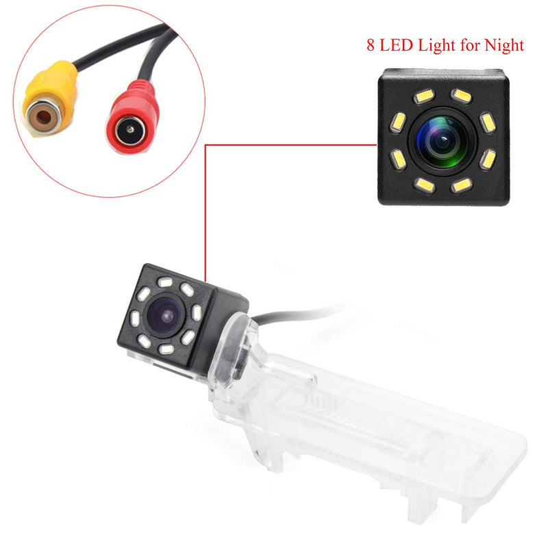 [Australia - AusPower] - aSATAH 8 LED Car Rear View Camera for Mercedes Benz Smart City-Coupe/Smart Fortwo/Smart ED/Smart ForJeremy &Vehicle Camera Waterproof and Shockproof Reversing Backup Camera (8 LED) 