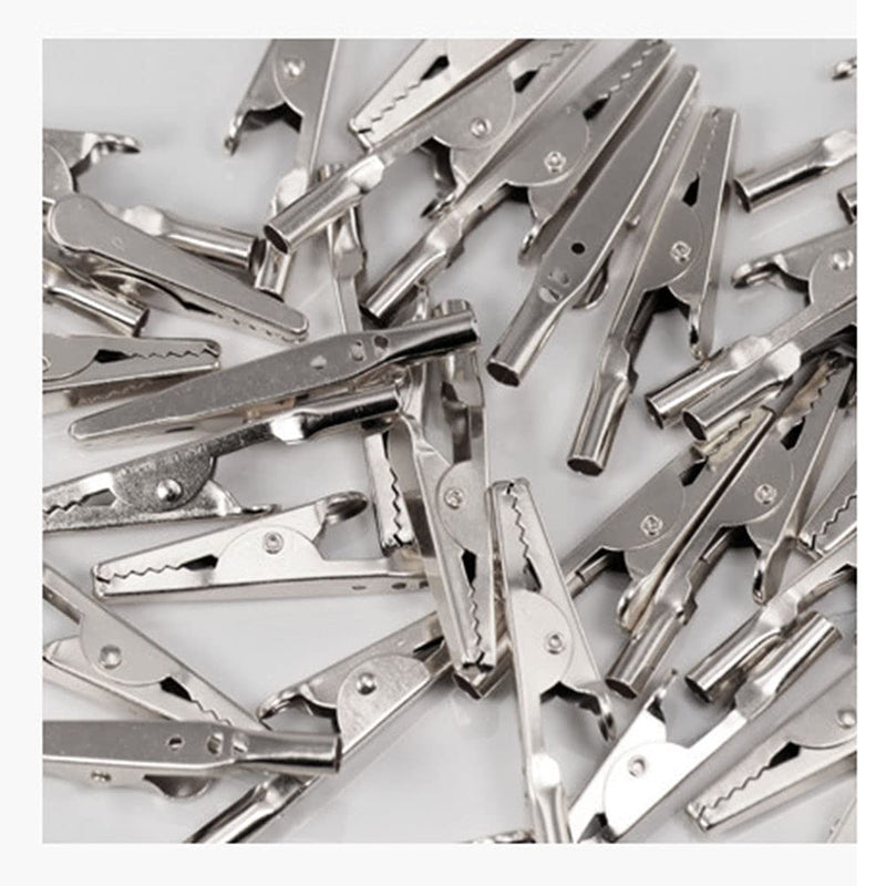 [Australia - AusPower] - ZYAMY 4pcs Dental Bib Clips Metal Napkin Clip Chain Keep Your Napkin Securely Placed While Dining, Silver 