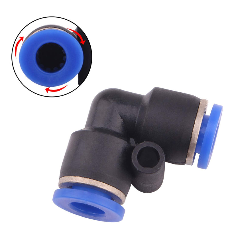 [Australia - AusPower] - Push Fittings 12mm - DERNORD 10 Pack Plastic Push to Connect Fittings Elbow Tube Fittings Push Lock 