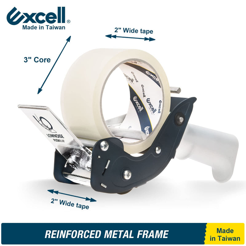 [Australia - AusPower] - Excell Tape Dispenser with Low Noise Design When Packaging The Boxes, Packing Gun Plus 1 Free Transparent Tape (Approximately 0.05mmx48mmx50M) Used for Shipping, Moving, Office and Warehouse - 1Pack 1-Pack 