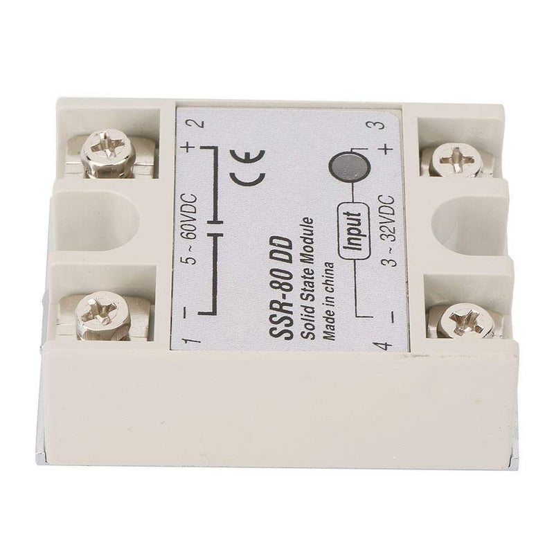 [Australia - AusPower] - SSR Relay DC to DC Solid State Relay SSR-80DD 80A 3-32VDC to 5-60 VDC Industrial Solid State Relay, for Industrial Automation Devices, Motor Control, Safety Systems 