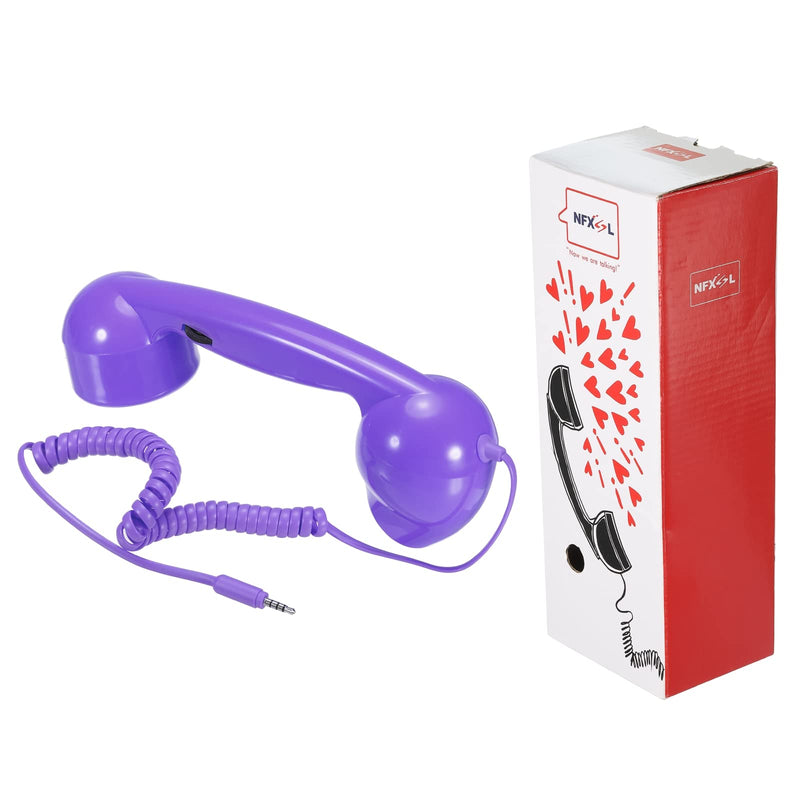 [Australia - AusPower] - MECCANIXITY 3.5mm Retro Telephone Handset Phone Telephone Receiver for Microphone Speaker Purple 