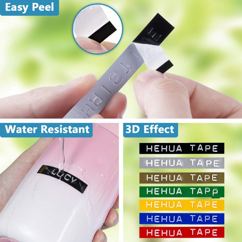 [Australia - AusPower] - Hehua 15-Pack 3/8 Embossing Label Tape Compatible for Dymo 3D Plastic Embossing Tape for Organizer Xpress Pro 12965 DYM12966 Junior Home Embossing Label Maker 