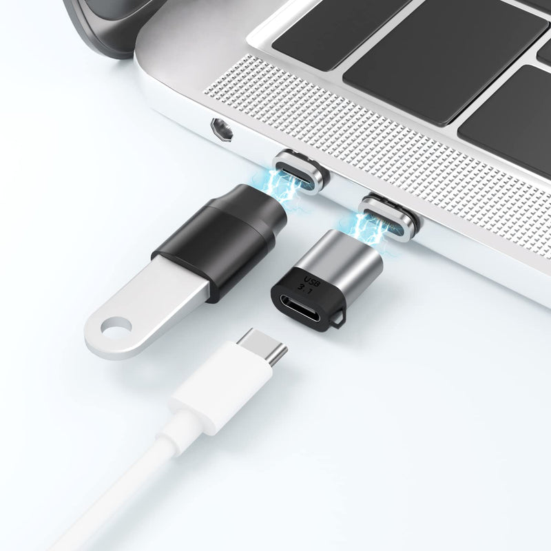 [Australia - AusPower] - USB C Magnetic Adapter Straight 100W + USB C to USB Adapter Magnetic C Connector Support Data Transfer Compatible with MacBook Pro/Air/ Type C Devices 