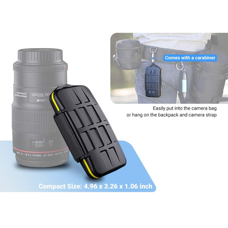 [Australia - AusPower] - 6 Slots CF Card Holder, CF Card Case, Professional Water-Resistant Anti-Shock CF Card Protector Storage for Canon 400D 350D 50D 40D 30D 7D Mark II 7D 5DS R 5D Mark IV III II 1D Mark II Nikon D810 D800 6 Slots for CF Card 