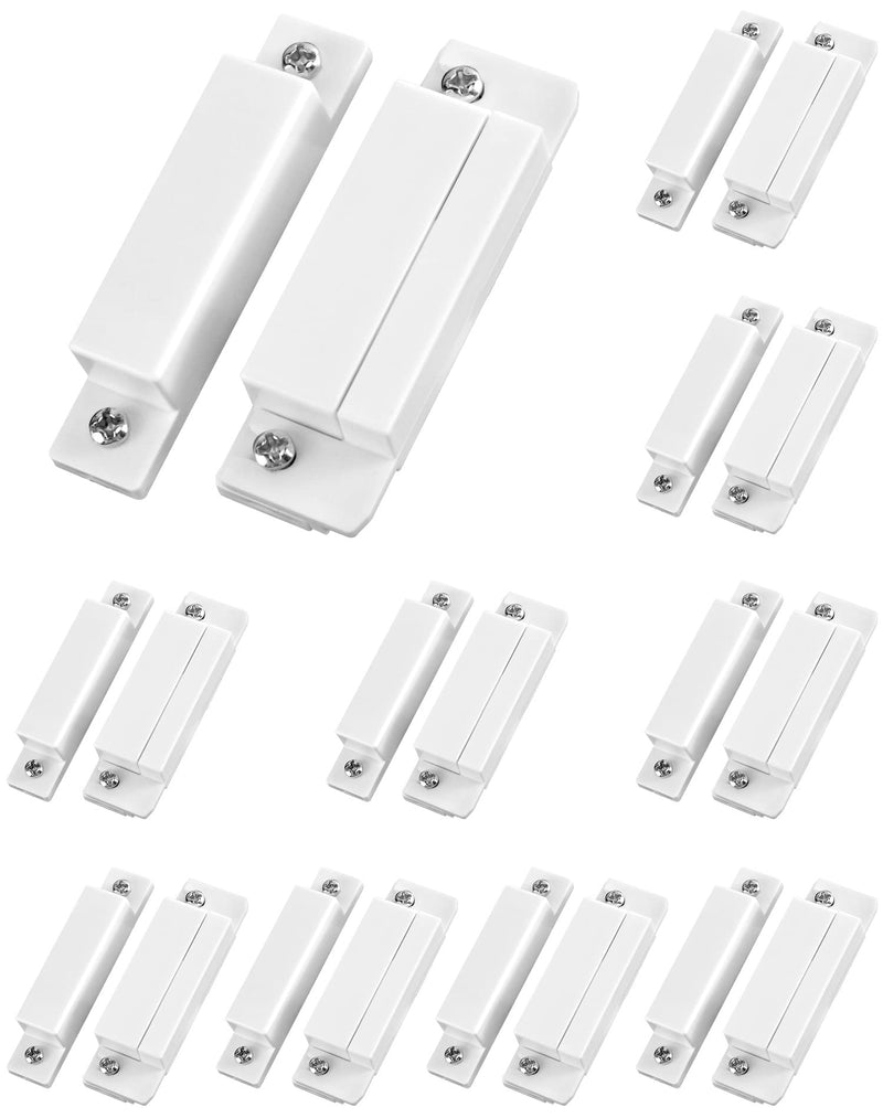 [Australia - AusPower] - QWORK MC-31 Wired Surface-Mounted NC Magnetic Door Window Contact Sensor Alarm Reed Switch, White, Pack of 10 with 40 Screws 