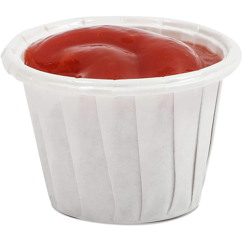 [Australia - AusPower] - White Paper Souffle Cups, 1 oz Portions for Condiments, Samples (600 Pack) 