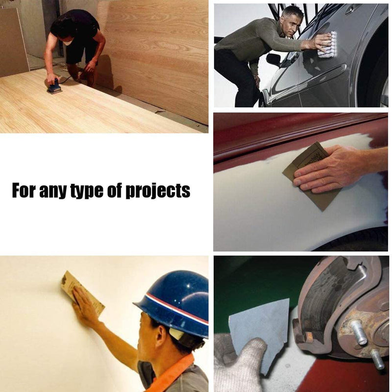 [Australia - AusPower] - Annietfr 80 Grit 120 grit 220 Grit Assorted Grit Sandpapers for Wood Furniture Finishing, Metal Sanding and Automotive Polishing, 9 x 3.6 Inch Dry or Wet Sanding Sheets (15pcs) 