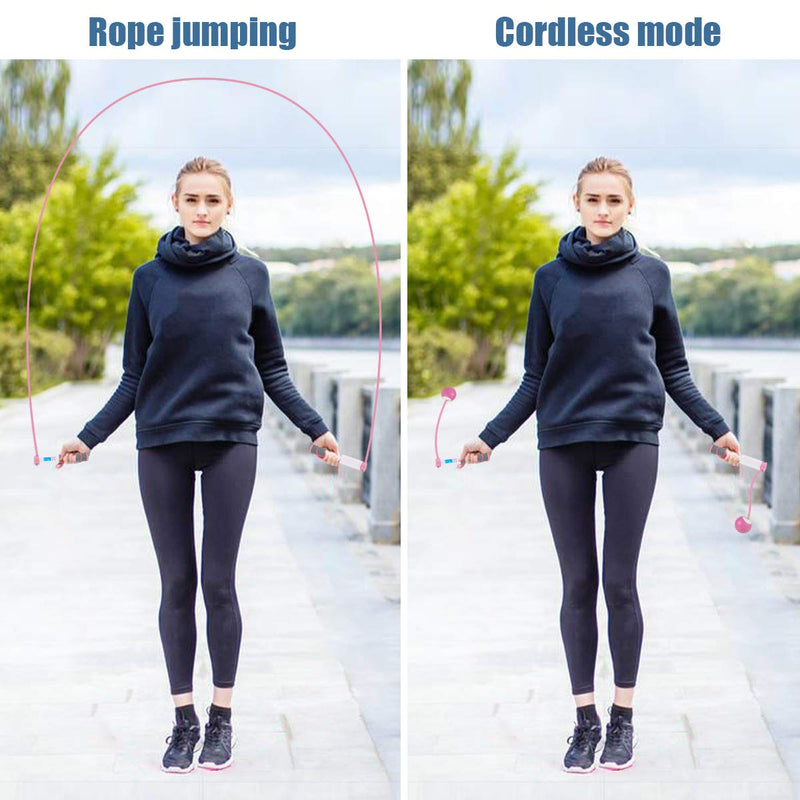 [Australia - AusPower] - Jump Rope, Digital Weighted Handle Workout Jumping Rope with Calorie Counter for Training Fitness, Adjustable Exercise Speed Skipping Rope for Men, Women, Kids, Girls Pink 