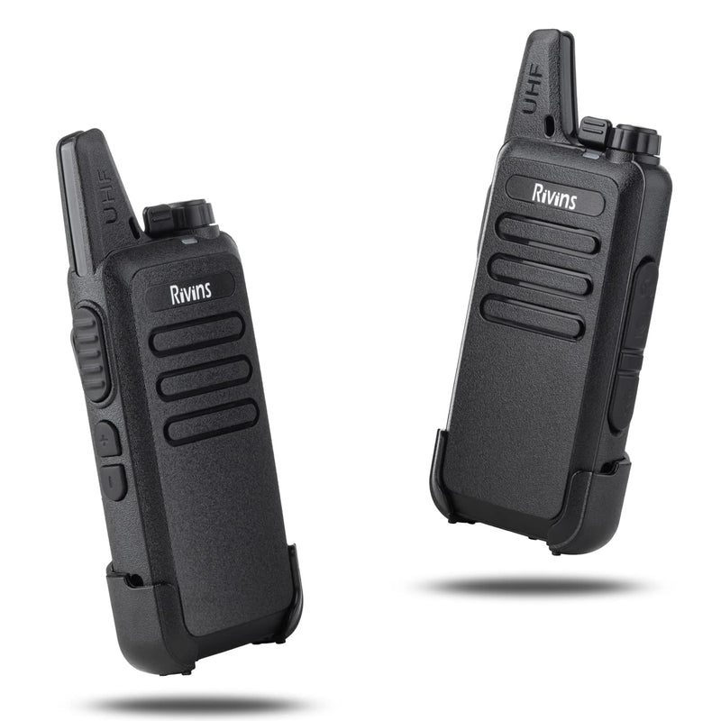 [Australia - AusPower] - Walkie Talkies Rechargeable Long Range Two-Way Radios with Earpieces,2-Way Radios UHF Handheld Transceiver Walky Talky with Li-ion Battery and Charger（2 Pack） Black-2 Pack 