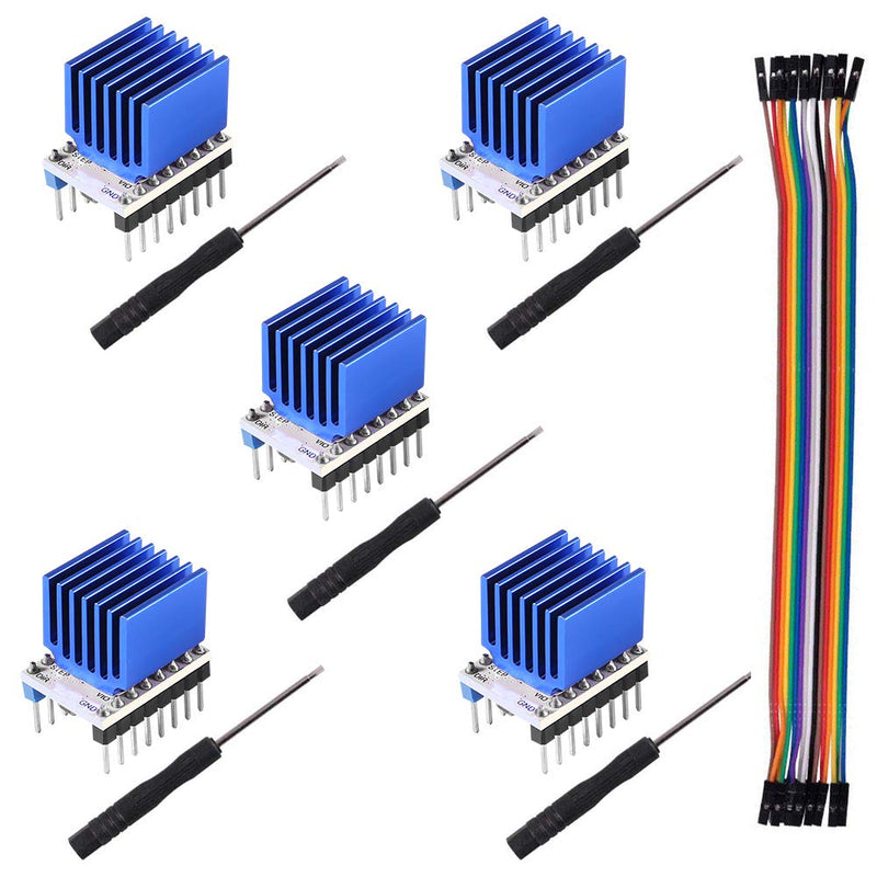 [Australia - AusPower] - Aitrip 5pcs TMC2209 V3.0 Stepper Motor Driver for 3D Printer SKR V1.3 SKR with heatsink 256 Microsteps Current 2.8A Peak for Reprap Ramps1.4 MKS Gen Mainboard Parts (5pcs) 