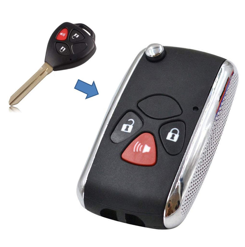 [Australia - AusPower] - KEMANI 3 Button Modified Flip Folding Remote Key Shell Case Refit For Toyota Scion tC xB Matrix Yaris Venza Fob Replacement Uncut 