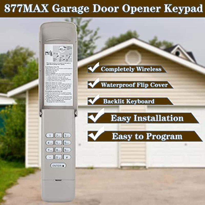 [Australia - AusPower] - Universal Garage Door Opener Keypad for Liftmaster/Craftsman Sears Garage Door liftmaster Garage Door Compatible with All Models of Liftmaster Garage Door Chamberlain Craftsman 877MAX 377LM 977LM .. 