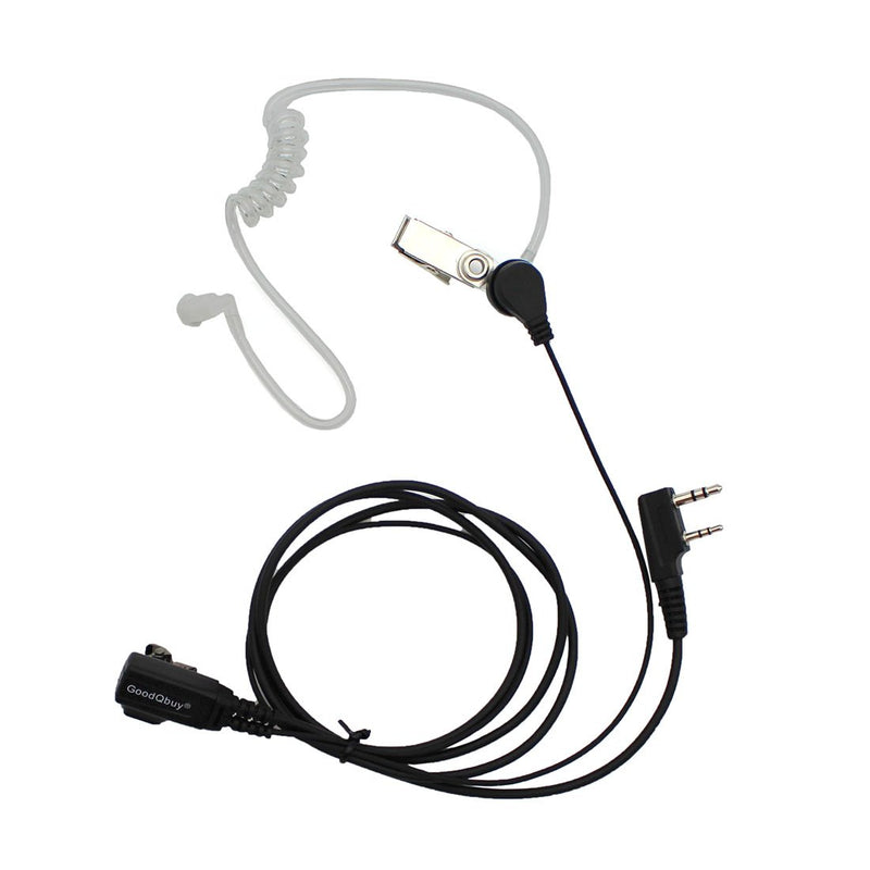 [Australia - AusPower] - GoodQbuy 2 Pin PTT Mic Covert Acoustic Tube Earpiece Headset is Compatible with Kenwood PUXING Baofeng UV5R 666s 888S Retevis H-777 2 Way Radio Walkie Talkies (Pack of 2) 