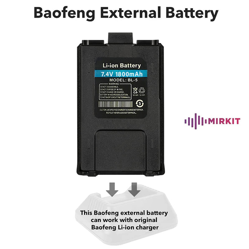 [Australia - AusPower] - Baofeng Battery BL-5 7.4V 1800 mAh Big Capacity Li-ion for DM-5R UV-5R UV-5R Plus UV-5RE BF-F8HP UV-5R V2+ Plus UV-5RTP Series Two Way Radio by Mirkit Store 