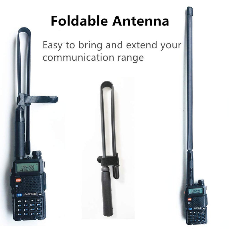 [Australia - AusPower] - Radtel Foldable Tactical Antenna 18 Inch with SMA-Female Connector, Dual Band UHF/VHF (134-176/400-520Mhz) for Baofeng UV-5R UV-82 UV-9R (or Plus) BF-F8HP UV-82HP Kenwood Ham Radios 