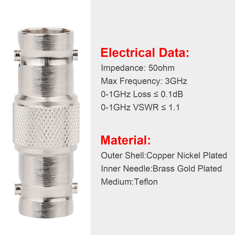 [Australia - AusPower] - XRDS -RF BNC Connectors, BNC Female to Female Adapter 4 Pack BNC Coupler 