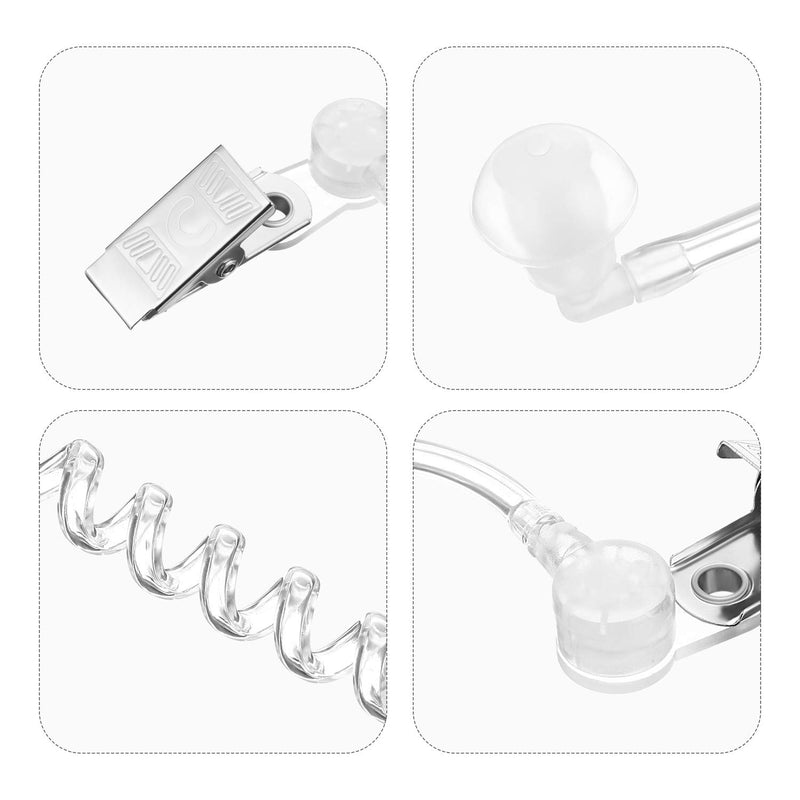 [Australia - AusPower] - Gejoy 4 Packs Spy Ear Piece Toys Security Headset Earpiece Agent Spy Earpiece Costume Prop, Snap On Replacement Acoustic Tube for 2-Way Radio Audio Headsets 