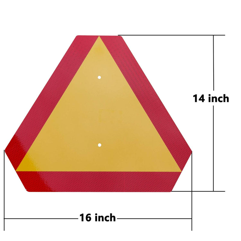 [Australia - AusPower] - Orange Slow Moving Vehicle Sign,Triangle Sign,SMV sign 14"x16"Aluminum Diamond Grade Reflective,Up to 7 Years of Outdoor use for Golf Cart Orange 