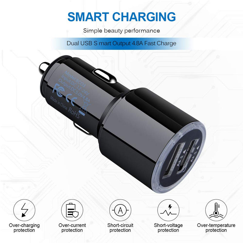 [Australia - AusPower] - Car Charger Fast Charge,3Pack 4.8A Rapid Car Phone Charger Cigarette Lighter USB Charger for iPhone 13 12 11 Pro Max SE XR XS X 8 7 6,Samsung Galaxy S22 S21 S20 A13 A03S A12 A32 S10 S9 S8 S7,Android 