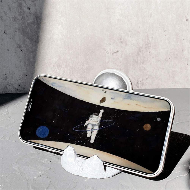 [Australia - AusPower] - Yatchen Unique Cute Cell Phone Stand Car Holder Cool Fun 3D Cartoon Astronaut Design Mobile Phone Tablet Bracket for Desk Compatible with All Smartphones for Children Gift Decor Home (Kick Silver) Kick Silver 