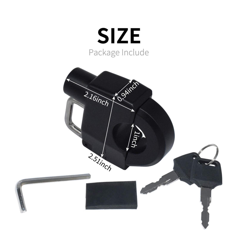 [Australia - AusPower] - 1" Universal Motorcycle Parts Helmet Lock Anti-Theft Security Aluminum Alloy Locks With 2 Keys for Harley Davidson Sportster XL 883 1200 