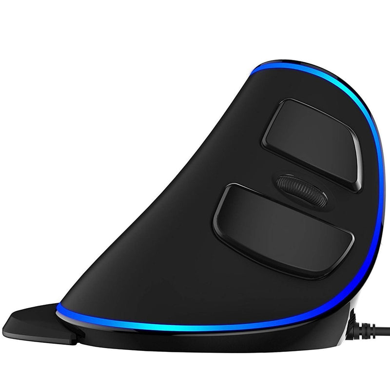 [Australia - AusPower] - J-Tech Digital Wired Ergonomic Vertical USB Mouse with Adjustable Sensitivity (600/1000/1600 DPI), Scroll Endurance, Removable Palm Rest & Thumb Buttons [V628] 