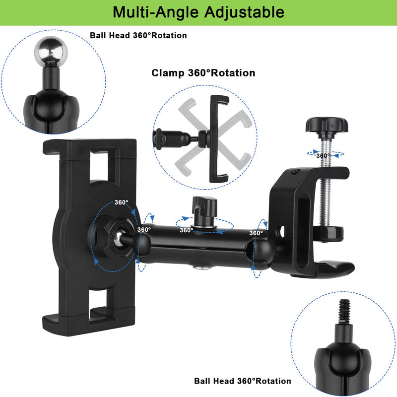 [Australia - AusPower] - Mippko Kitchen Cabinet Tablet Holder for 7.0~12.9 inch iPad/Samsung Tab/Nexus/LG G Pads/Kindle Fire HD/e-Reader/Switch,Multi-Angle Adjustable Aluminum Alloy Arm Mount,No Drilling Hole 