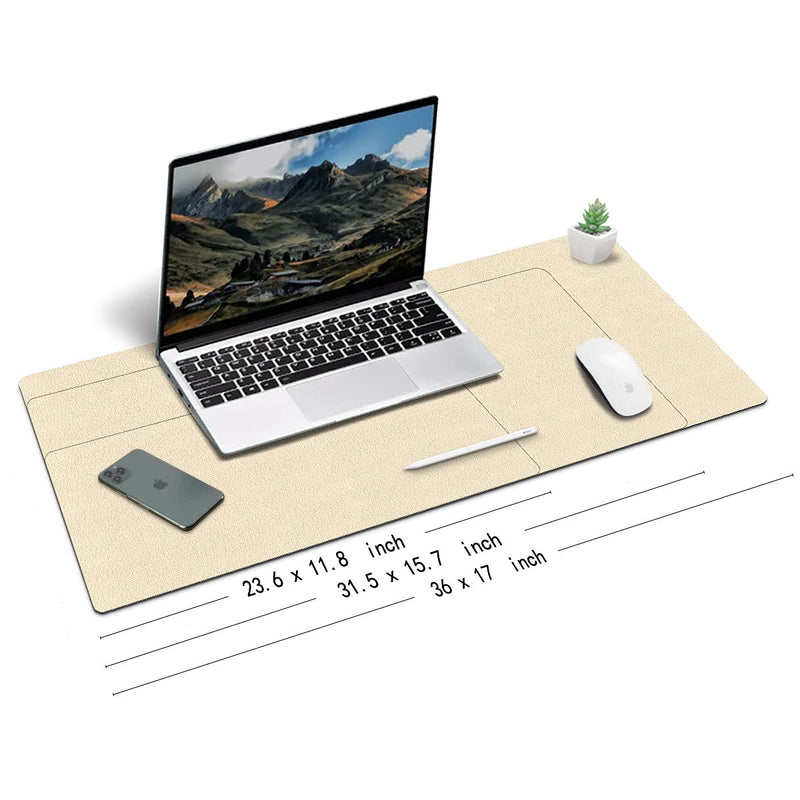 [Australia - AusPower] - Large Natural Cork & Leather Desk Pad,eco Desk mat,Double-Sided Desk Protector ,Waterproof Keyboard pad ,Desk Mouse Pad for Office/Home/Gaming(Apricot,23.6"x 11.8" ) Apricot 23.6"x 11.8" 
