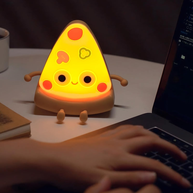 [Australia - AusPower] - QANYI Pizza Lamp, Personalized Yellow Food Decor Lights for Pizzeria Kitchen Restaurant Party Cool Home Desk Decoration, Funny Novelty Nightlight Gift for Kids 4 to 12 Year Old Boys Girls Adult 
