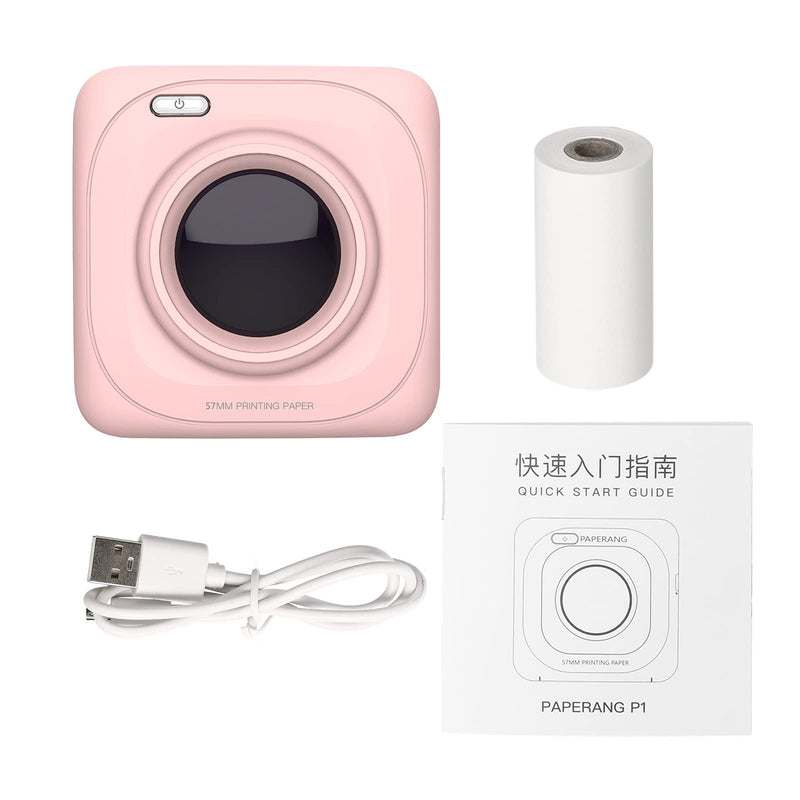 [Australia - AusPower] - Mini printer, P1 Wireless Thermal Sticker Printer for Photo Picture Receipt Memo Note Label Sticker Compatible with iOS Android Mac Windows , Good Gift(Pink) Pink 