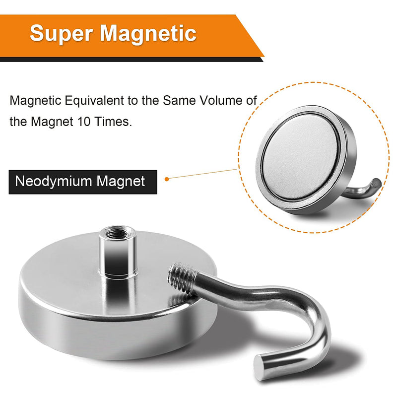 [Australia - AusPower] - DIYMAG Magnetic Hooks,110 lb Heavy Duty Strong Magnet with Hook for Hanging, Strong Rare Earth Neodymium Magnet Hooks for Fridge, Magnetic Hanger for Kitchen,Cruise, Grill, Garage and Storage, 6 Packs 110 LBS-6P 