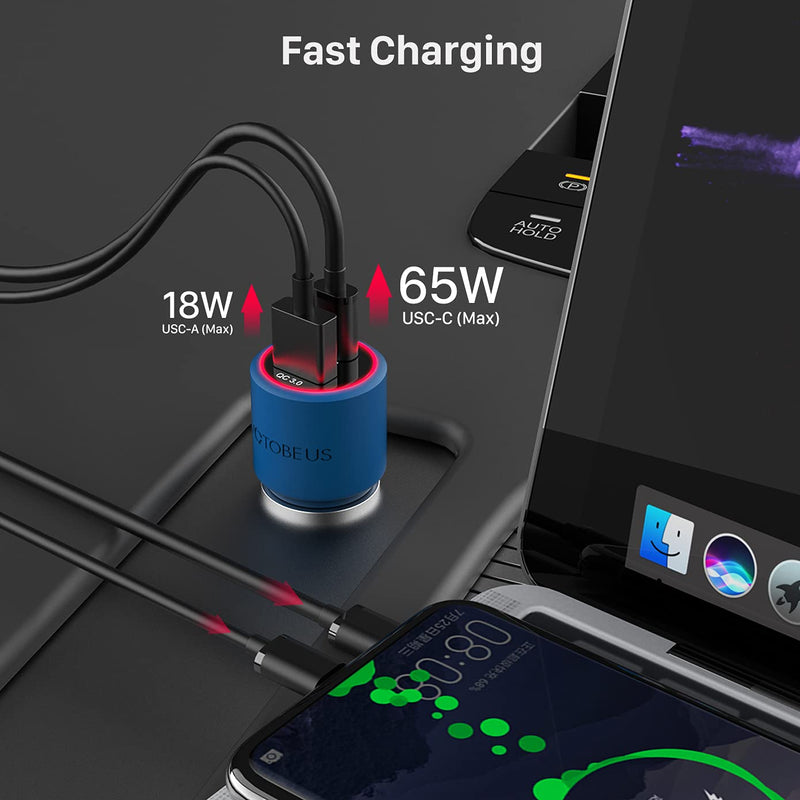 [Australia - AusPower] - USB C Car Charger Adapter 83W, WOTOBEUS 65W Type C PD PPS 45W 25W Super Fast Charging QC3.0 18W Cigarette Lighter for iPhone 13 12 11 Pro Max 30W Samsung S21 Note20 Ultra iPad MacBook Laptop Pixel 