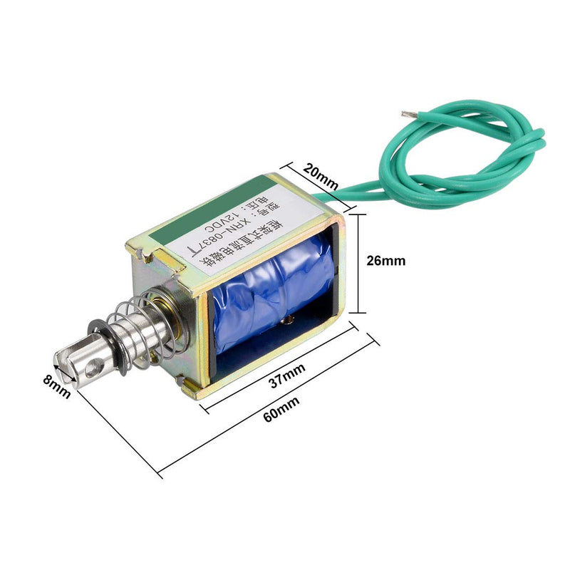 [Australia - AusPower] - uxcell DC 12V 15N 10mm Stroke Push Pull Type Open Frame Solenoid Electromagnet XRN-0837T 