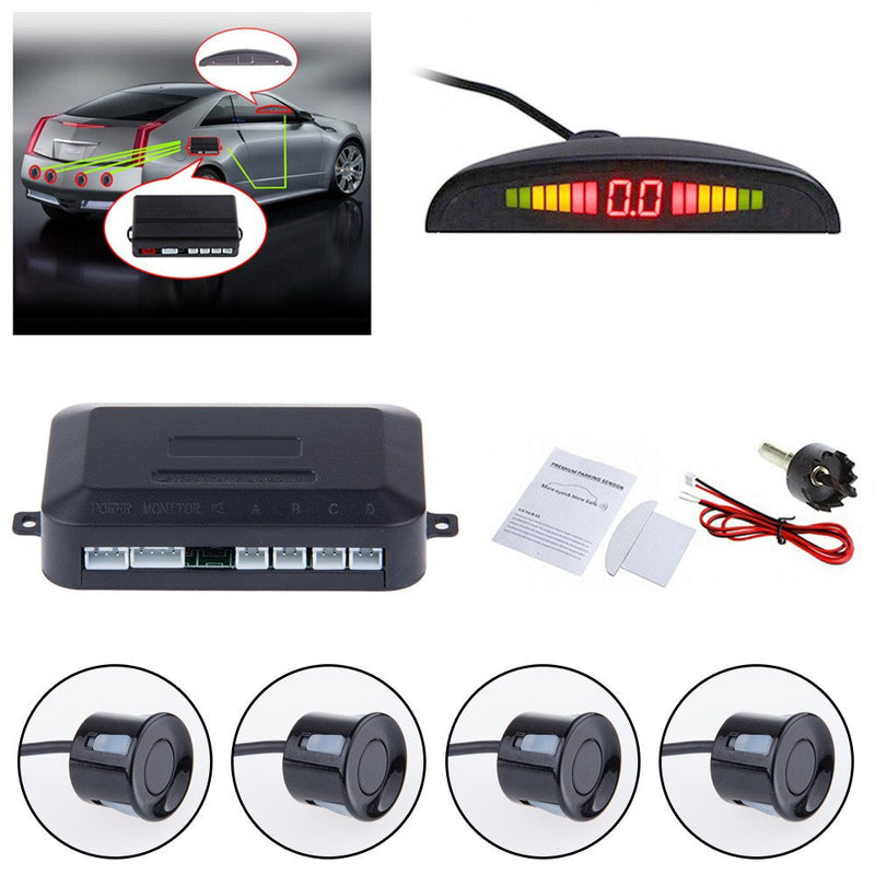 [Australia - AusPower] - Tiemahun LED Parking Sensors Car Auto Vehicle Reverse Backup Radar System, Sound Warning, Water Resistant Anti-Freeze, 22MM Diameter Sensor 2.3M Cable X68D (White) White 